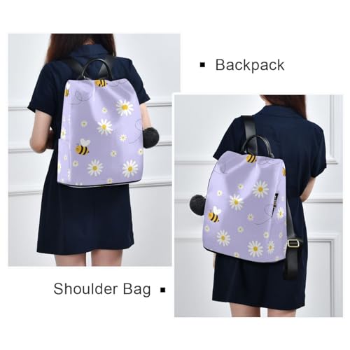 Bolsa de viaje de mujer con estampado de abejas y protección trasera antirrobo 7