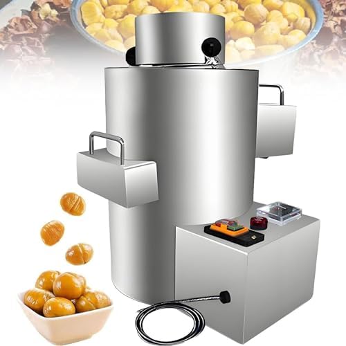 Electric Chestnut Peeling Machine, 1-5kg/H Stainless Steel Notch Peeler, 200Kg/h Capacity, Ideal for Grocery Stores & Restaurants, Battery Model with 10 Knives