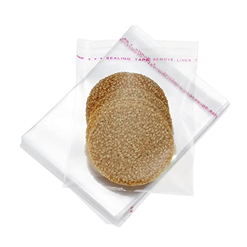 Paquete de 200 bolsas de plástico de celofán adhesivas de 10 x 10 cm de grosor, transparentes, resellables, autoadhesivas, para embalaje, panadería, galletas, dulces, fotos, tarjetas, regalo