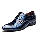 Produktbild Anzugschuhe Business Herren, Lederschuhe Lackleder Hochzeit Derby Schnürhalbschuhe Oxford Smoking Schuhe Männer Leder Braun Blau Grau Rot 37-50 BL44