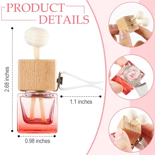 Image of Zubebe 30 Pcs Car Air Freshener Diffuser with Vent Clip Empty Car Diffuser Bottles for Essential Oil Perfume Glass Bottle with Wooden Caps Stick (Colorful)