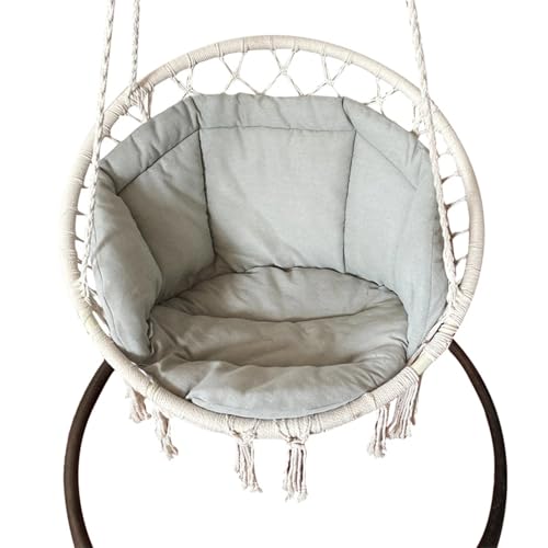 Cojín para silla colgante gris de exterior con almohadillas extraíbles 2