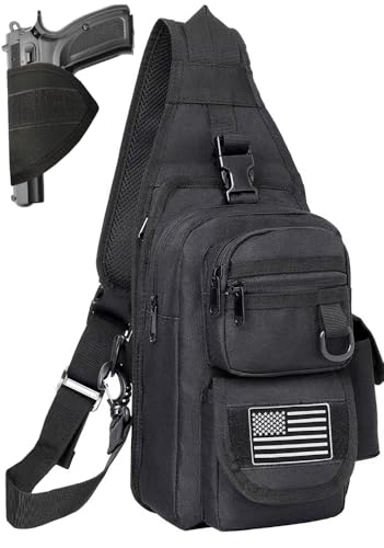 Vdones Concealed Carry Compact CCW Sling Bag Gun Sling Bag Everyday Carry Shoulder Bag Mens EDC Bag