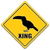 Toucan Crossing sign,Parrot Decor,Toucan Metal Sign,Cute Toucan Gift,Rainforest Signs,Wildlife Sign,Nature Photographer Beware Sign Caution Sign Road Placard Farm Ranch Safety Warning.