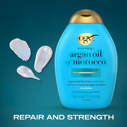 Image of OGX Renewing + Argan Oil Of Morocco Hydrating Hair Conditioner, Cold-Pressed Argan Oil To Help Moisturize, Soften & Strengthen Hair, Paraben-Free With Sulfate-Free Surfactants, 385Ml,1 Count