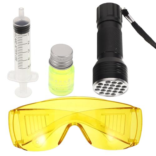 BELLIFFY Air Conditioner Leak Detector UV Dye Kit for Car and Home Ac Repair Automotive UV Oil Leak Detection Tool Air Conditioning Test and Maintenance Equipment