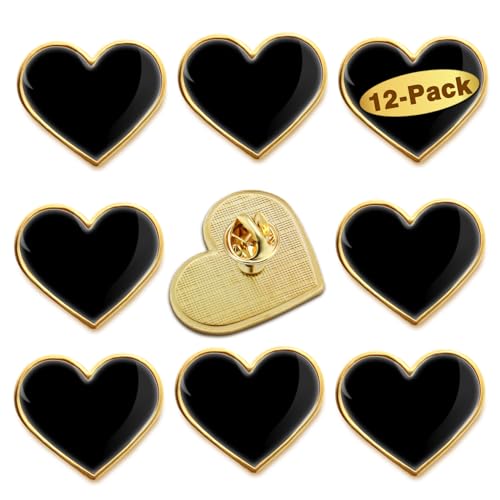 Image of 12 /25 /50 /100Pcs Multicolor Heart Love Lapel Pins Bulk - Metal Heart Health Brooch Badge For Men Women Clothes Bags Hats