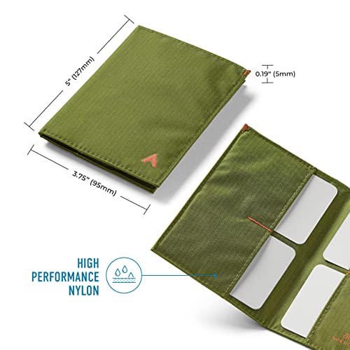 Image of Allett Original Wallet, Cala Green | Nylon, RFID Blocking, Thin Bifold, Minimalistic, Front Pocket | Holds 4-24+ Cards, Bills, Receipts | Wallets for Men & Women