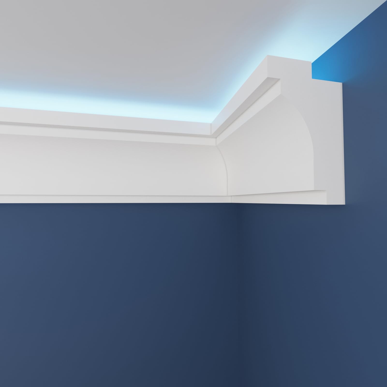 WOLDECOR Modern LED Ceiling Coving Cornice–Stylish XPS Lightweight Moulding Trim,Easy DIY Installation,Durable Decorative Coving for Walls and Ceilings with LED Lights (WLZ32, 6 Meters) — image 1