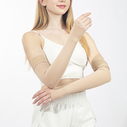 Mangas de Braço de Compressão para Linfedema Com Manopla, 30 - 40 MmHg Compressão Graduada Suporte C