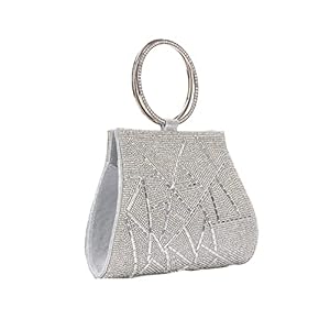 EVEOUT Clutches Kristall Elegante Abendhandtasche mit Handgelenkband für Damen Braut und Brautjungfer Handtasche Geldbörsen