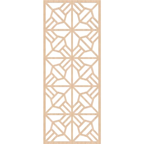 Image of Auburn Decorative Pierced Fretwork Wood Wall Panels, 33 3 /8 inchW x 84 3 /8 inchH x 3 /8 inchT, Red Oak