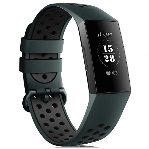Gogoings Correa Compatible con Fitbit Charge 3/Charge 4 Correas Mujeres Hombres, Pulsera de Silicona Deportiva Acesorio de Reemplazo Ajustable para Charge4/Charge 3 Edición Especial