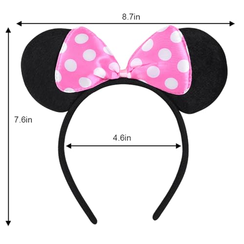 NEWTGAN 20 PCS Mouse Ears Headbands for Birthday Party Theme Park Costume Play Celebration for Boys and Girls (3color)
