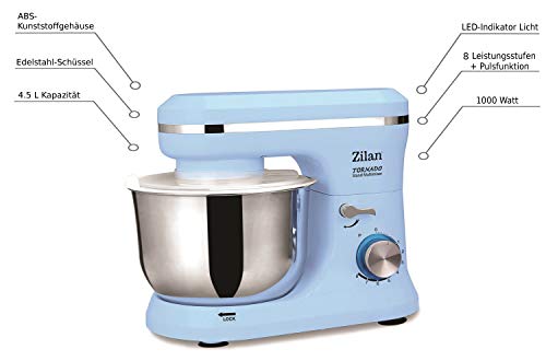 Küchenmaschine | Rührmaschine | Teigmaschine | Knetmaschine | Teigkneter | 1000 Watt | 8 Geschwindigkeitsstufen… – Bild 3