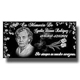 LIFTOMO 16x8 Granite Gravestone Memorial plaques for Outdoors,Cemetery headstones for Graves,Grave Markers for Cemetery for Humans，Cemetery Tombstone Marker,Grave Stones for Humans