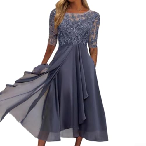 Robe midi en dentelle unie pour célébrer vos plus beaux moments d'amour et de complicité