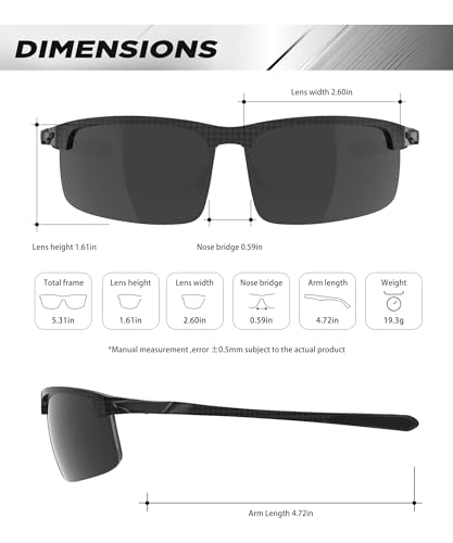 Image of ANYLUV Polarized Sunglasses for Men Carbon Fiber Sunglasses with UV400 Protection for Fishing Driving Gift