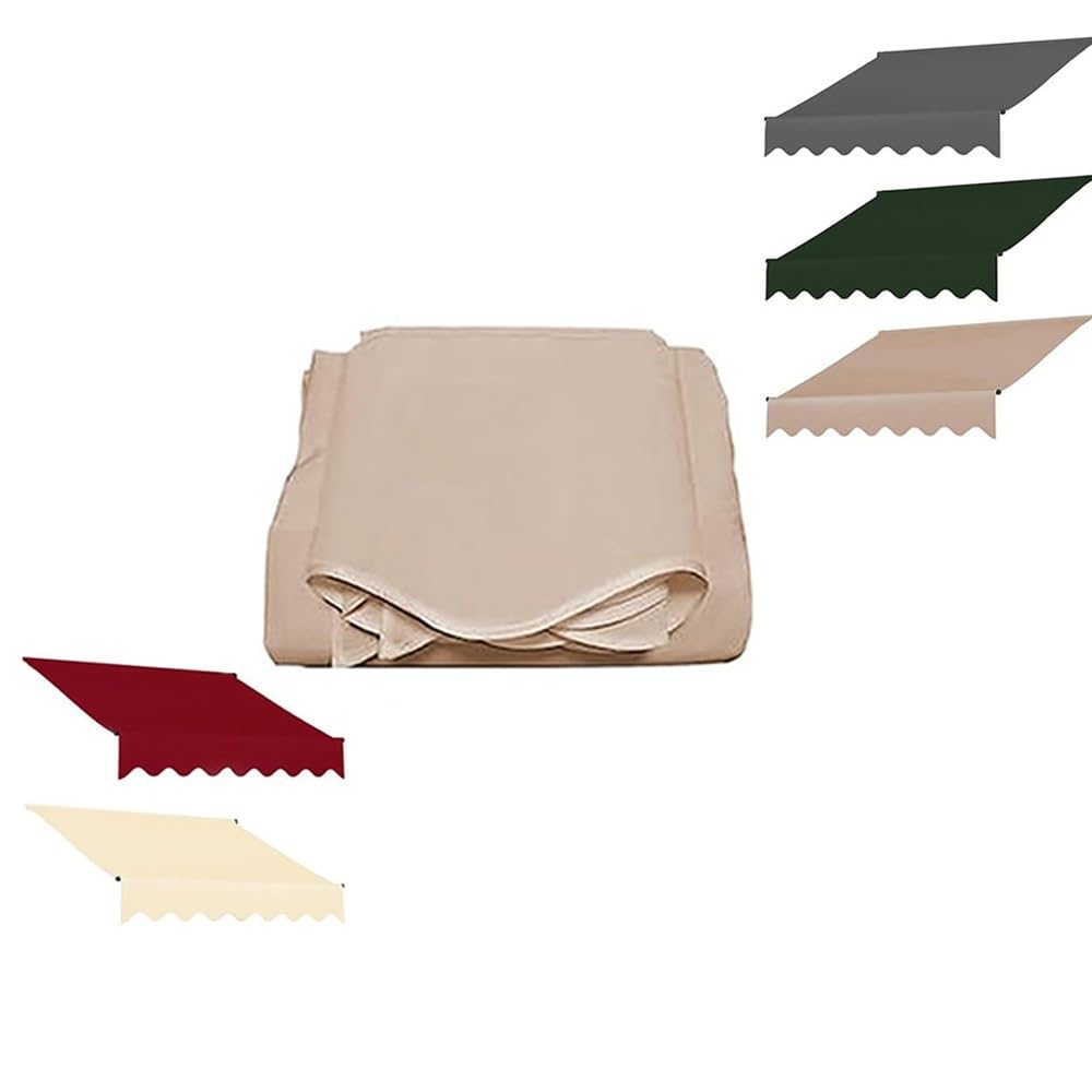 Zewnętrzne patio wysuwana markiza zapasowa tkanina khaki wodoodporna osłona przeciwsłoneczna osłona schronienia 6 x 3 m rozmiar trwały materiał płócienny łatwa instalacja i konserwacja