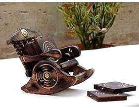 Handmade Wooden Tea, Coffee, and Drink Coasters Set Lotus Tea Coaster Suitable for Glasses and Tabletop Protection for Any Type of Table (Antique)