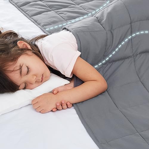 CYMULA Weighted Blanket Kids 5 Pounds (36''*48'' Small Size) - Cooling Breathable Children Heavy Blankets Summer Winter - Ultra Microfiber Soft Comfort with Glass Beads - Gifts for Boys/Girls
