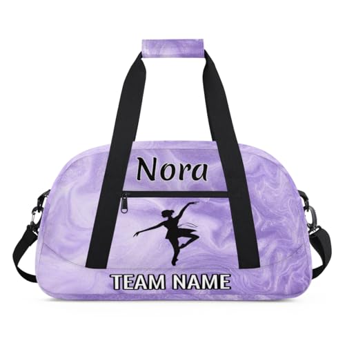 Voloreju Custom Dance Bag for Girls with Name and Team Name Personalized Ballet Dance Sports Bags for Teens Sport Duffel Bag