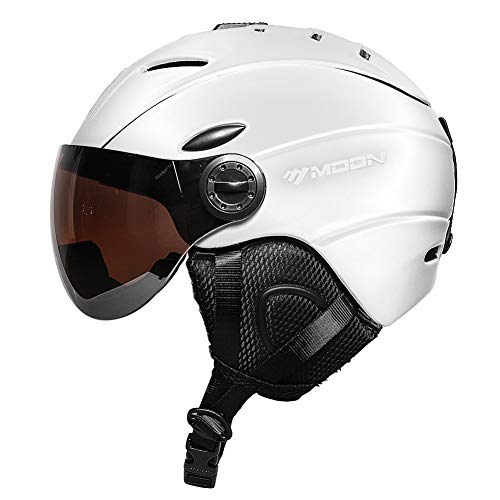 MOON Ski Helmets Snow Helmet with Detachable Ski Goggles Lens, Active Ventilation System