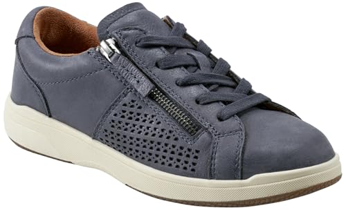 Earth Footwear, Netta Round Toe Casual Lace-up Sneakers, Dark Blue