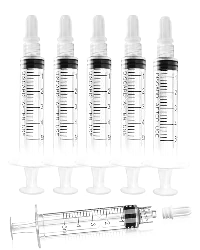 Image of 5ml Luer Lock Syringe without Needle - 5cc Plastic Syringes, Sterile, Individually Sealed, Pack of 50