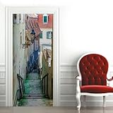 Póster De Puerta 3D, Pegatina Autoadhesiva Para Puerta, Papel Tapiz, Mural, Pegatina De Pared Artística, Foto Escaleras De La Calle De La Ciudad 90 X 200 Cm Para Sala De Estar, Dormitorio, Baño, Coc