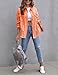 Oulivey Womens Ripped Distressed Denim Jacket Tops Oversized Casual Long Sleeve Basic Jean Jacket Coats(0276-Orange-M)