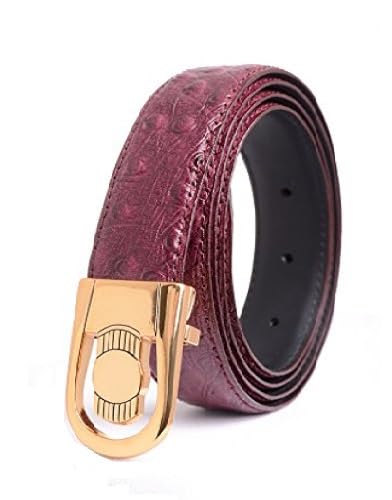 APL Mens Leather Dress Belt Ostrich Print