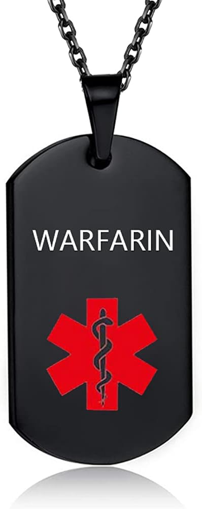 Collana Con Capsula LSxAB Red Medical Alert ID Necklace For Men Women Emergency First Aid Seniors Health Alarm Laser Engraved Pendant Stainless Steel Jewellery, Stainless Steel, No Gemstone : Buy Online At