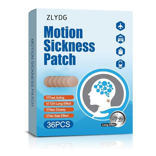 ZLYDG Motion Sickness Patches, 36 PCS Sea Sickness Patch for Cruise,Dizziness Resulted from Travel of Cars, Ships, Airplanes (1 Box)