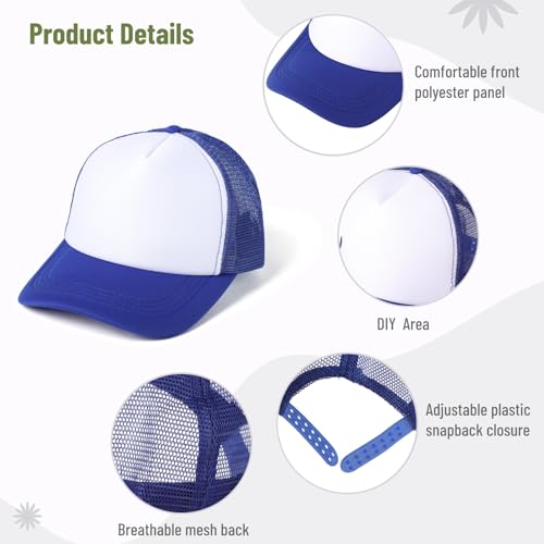 Image of 10 PCS Sublimation Blank Trucker Hats, Plain Baseball Caps with Adjustable Back Strap Unisex Mesh Caps for Men and Women DIY