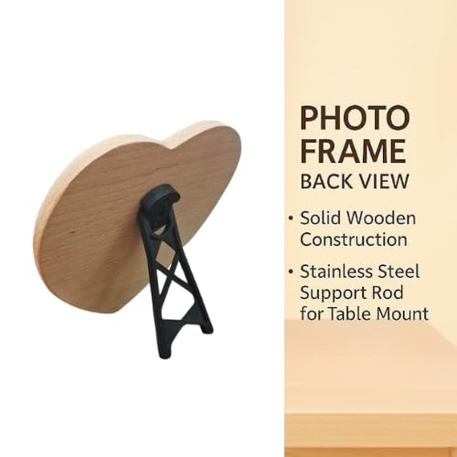 Image of Customized Personalised Engraved Wooden Photo Frame For Gift, All Shapes and Sizes for Everyone (Straight Heart-9x9)