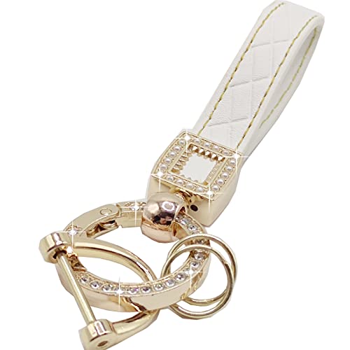 Daemson Microfiber Leather Car Keychain, Bling Diamond Keychains for Women,