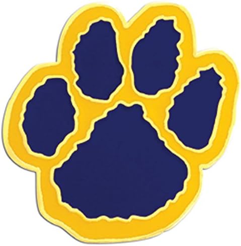 Jones School Supply - Set of 100 Blue & Gold Paw Mascot Lapel Pins - Blue & Gold Pawprint Mascot Award Pin