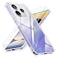 Yohii 3 in 1 Cover per Xiaomi Redmi Note 14 4G (Non per 5G) con 2 Pezzi Vetro Temperato, Trasparente Antiurto Antigraffio Custodia, Ultra Sottile Morbida Silicone TPU Protettiva Case - Trasparente