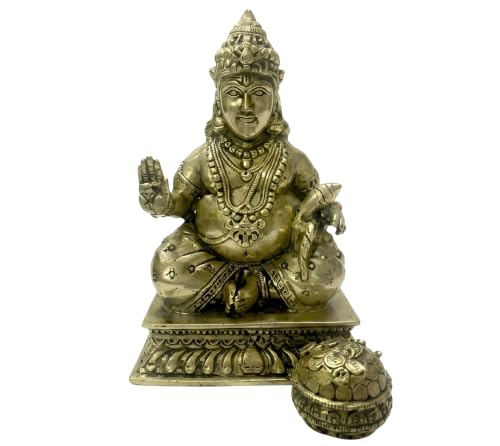 Image of Brass Dhan Kuber Idol, Vastu Remedy for Wealth & Prosperity (4 Inch, 215 g)
