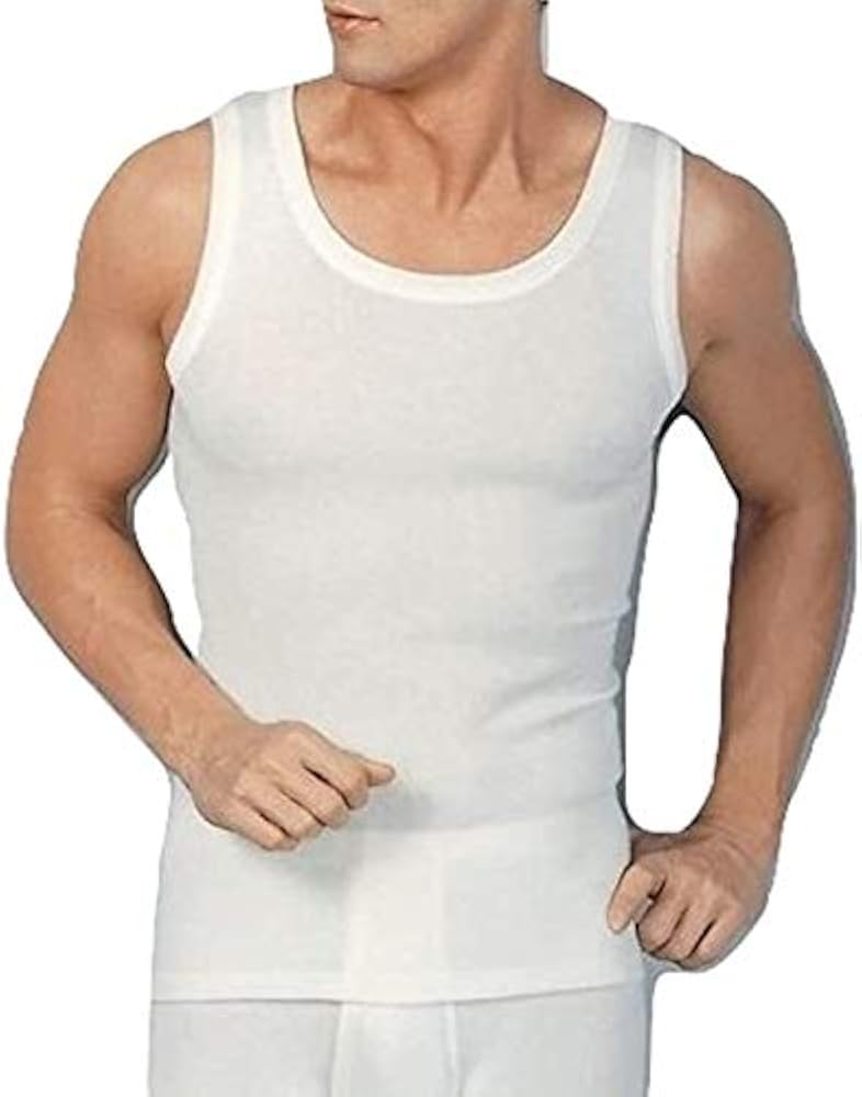 UOMO 6 Canotte Spalla Larga Bianca Art. OP-34 Speedy 6� Lana e Cotone :  Amazon.it: Moda
