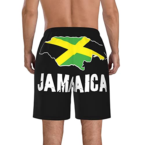 Jamaica Map Men's Swim Trunks Quick Dry Board Shorts Beach Swimsuit with Pockets Mesh Lining3