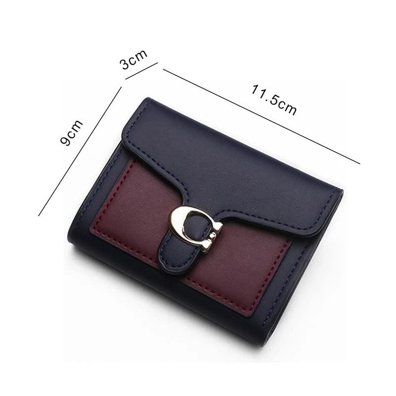 Women's MINI Wallets for PU Card Holder Simple Small Folding Wallet Card Purse Hasp Mini Clutch(Black)2