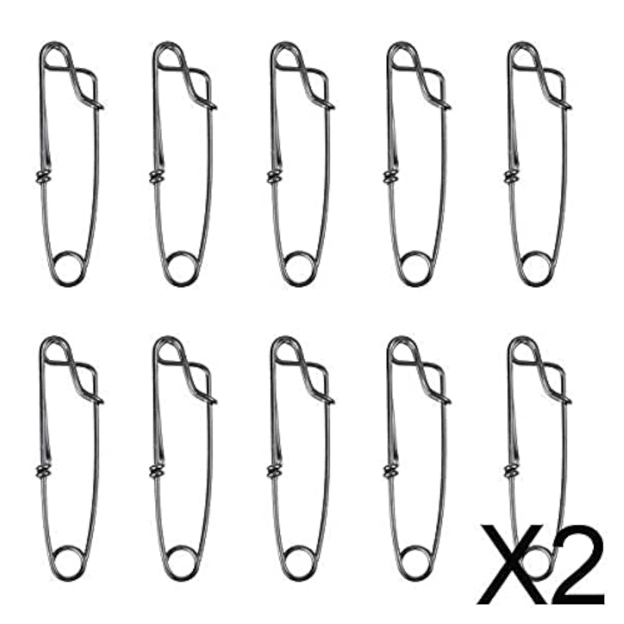 2x10Pcs Stainless Steel Long Line Longline Clip for Fishing