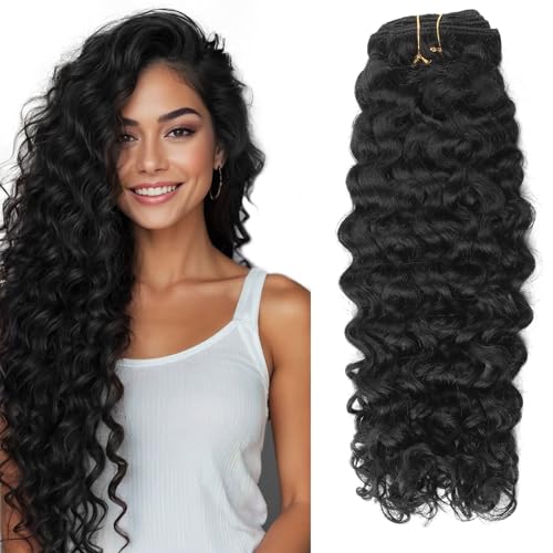 ABH AMAZINGBEAUTY HAIR Natural Wavy Clip in Hair Extensions Real