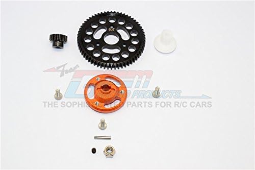 Aluminum Spur Gear Adapter+Steel Gear 60T & 14T for 1/10 Traxxas Craniac Upgrade Parts - Orange