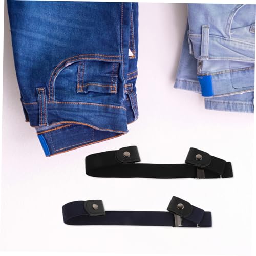 2PCS Adjustable No Buckle Elastic Belt for Men and Women Invisible Stretch Waist Belt for Jeans and Pants Comfortable Fit for Everyday Wear Secure and Stylish Black4