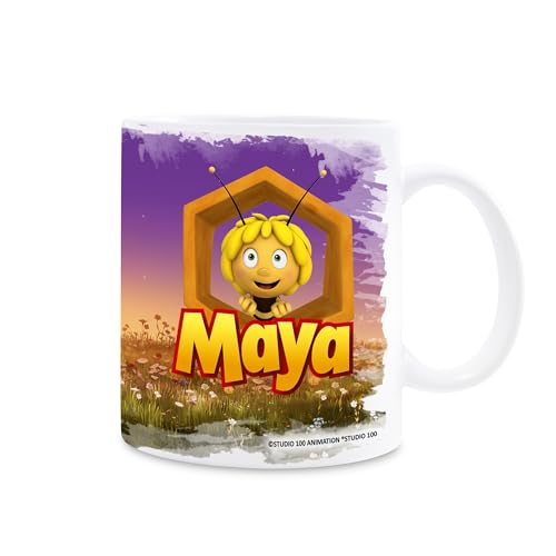 MAYA C06 - Becher mit Henkel in Geschenkbox. Hochwertiger Aufdruck. Offiziell Lizenzierte Tasse. Frühstücksbecher/Praktisches Geschenk. Becher für alle Biene Maja Fans.
