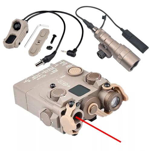 Nylon DL-A2 Aiming Laser Sight Box(with Infrared IR Laser + Flashlight & Mount+Red Laser),&M300C Strong LED White Flashlight,&an Modular Dual Wire Remote Pressure Switch(SF+2.5 Plug) Set,DE