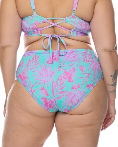 High Tide Plus Size High Waist Bikini Bottom Swimsuit, Available in Sizes 1X,2X,3X